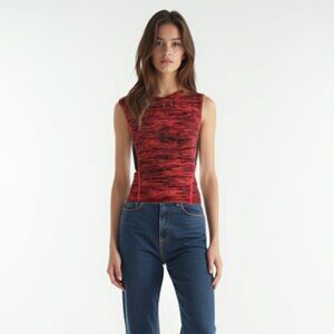 Under Armour HeatGear Compression Sleeveless Top - Red Marl Space Dye - Large🤎